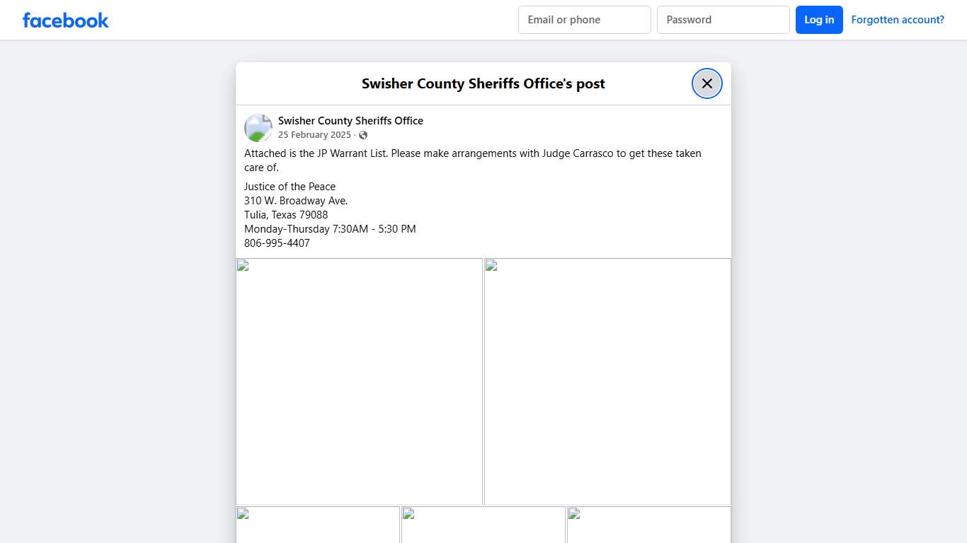 Attached is the JP... - Swisher County Sheriffs Office | Facebook